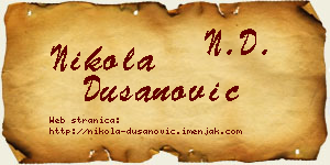 Nikola Dušanović vizit kartica